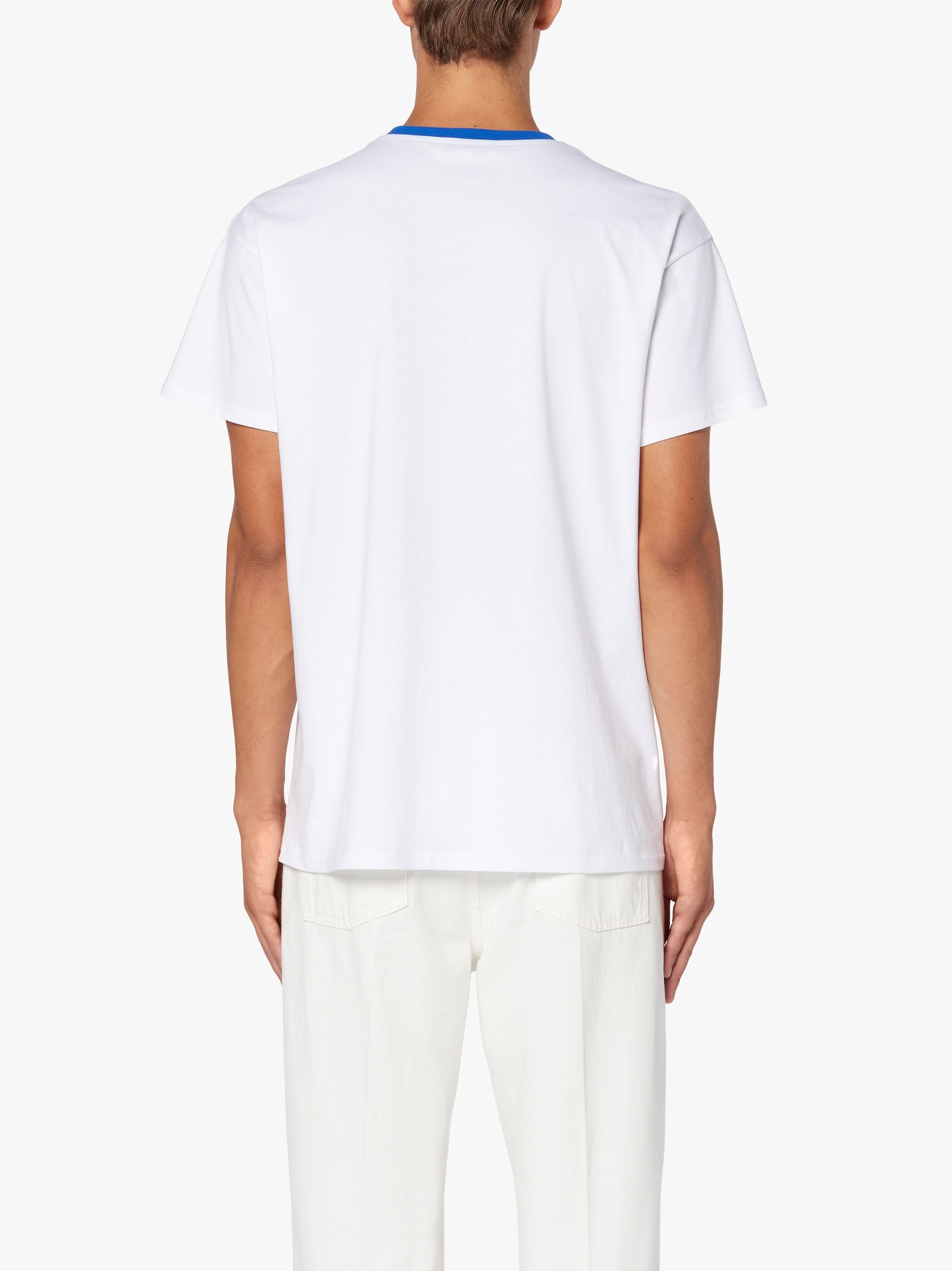 WHITE COTTON CONTRAST RIB T-SHIRT | GJM-219 - 4