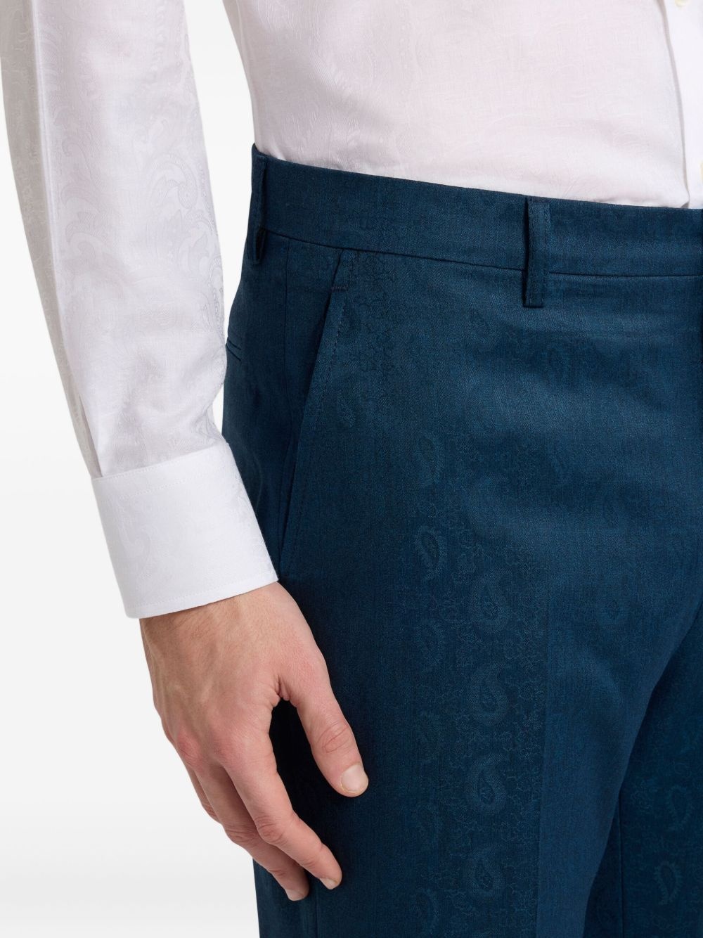 wool straight-leg trousers - 4