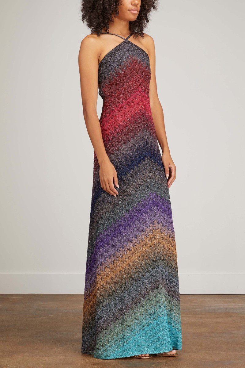 Laced Rachel Long Dress in Dark Multi Color 3