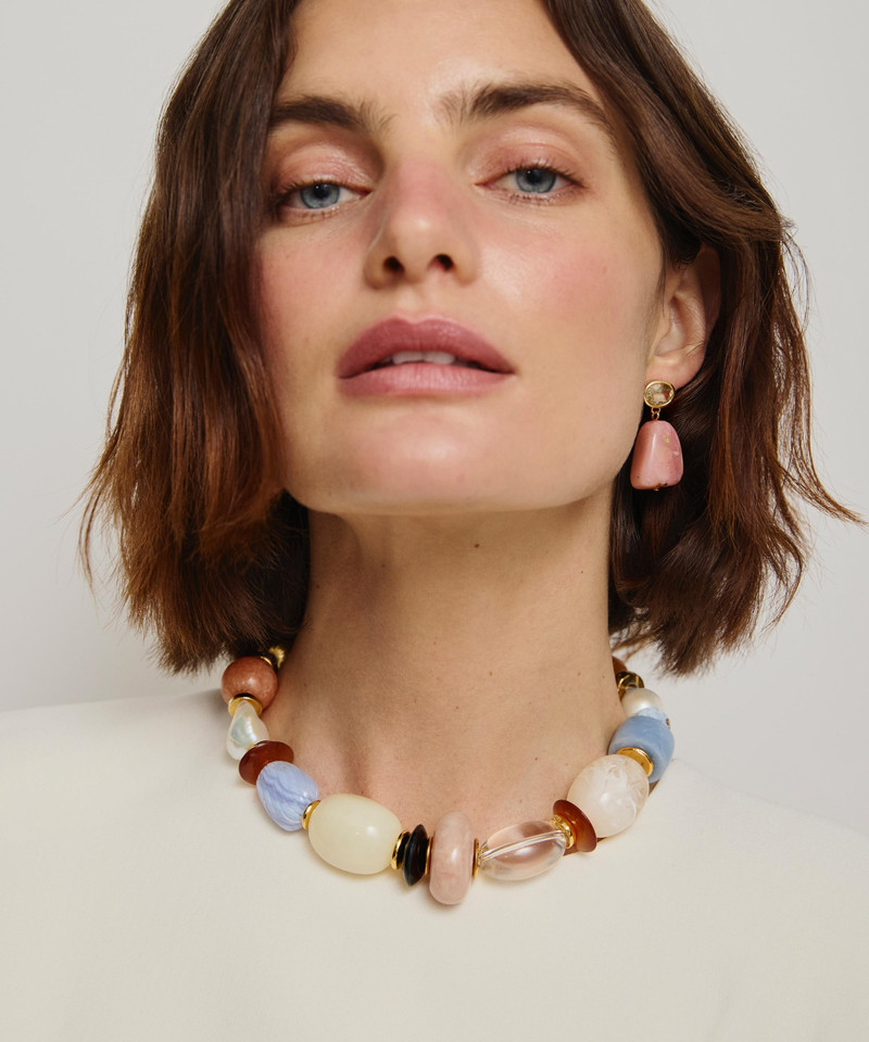 LIZZIE FORTUNATO 24ct Gold-Plated Rosado Drop Earrings outlook