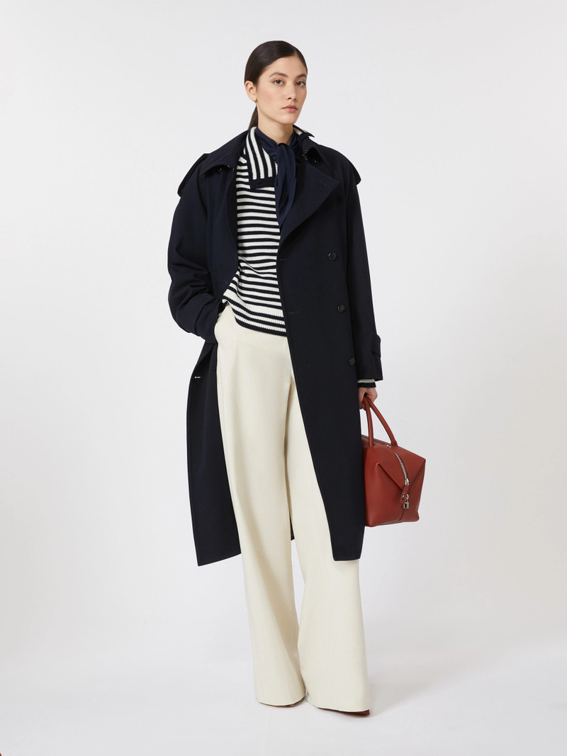 Max Mara Water-repellent wool gabardine trench coat - ULTRAMARINE outlook
