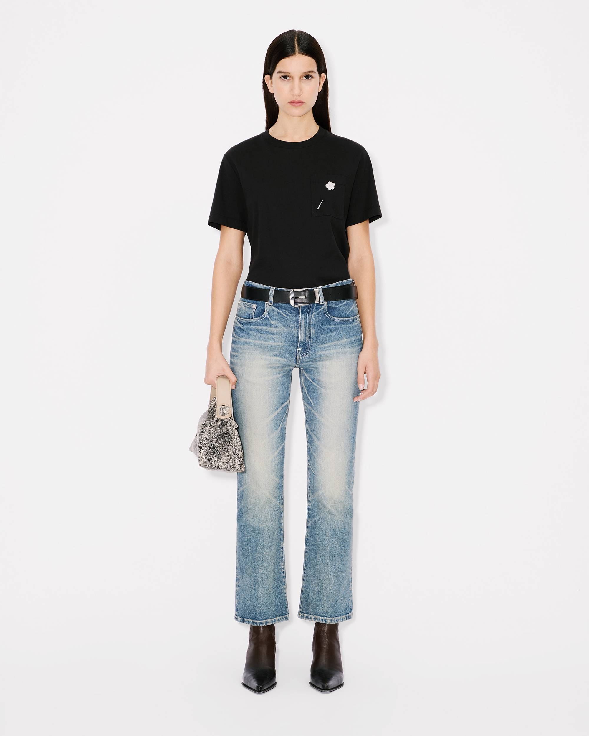 'Boke Flower' embroidered loose T-shirt in cotton - 5