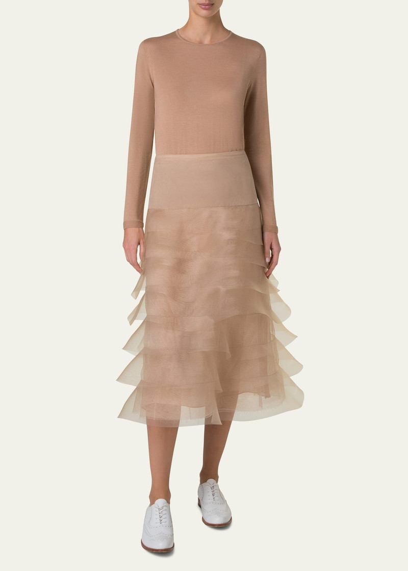 AKRIS Seamless Cashmere-Silk Crewneck Sweater outlook