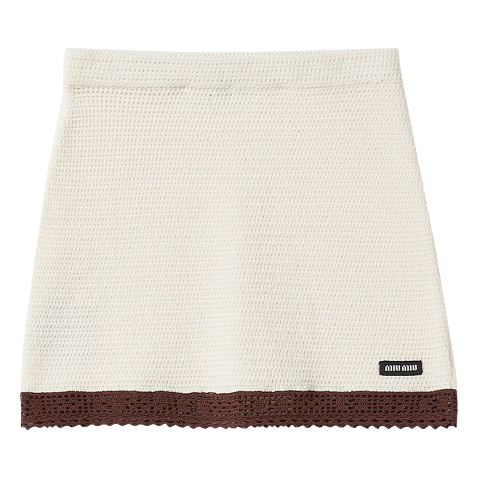 Miu Miu Crochet Mini Skirt 'Avorio/Cacao' - 1