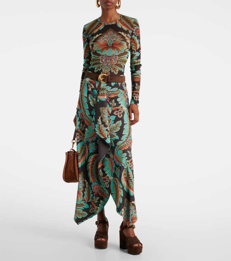 Etro Floral asymmetric wrap skirt outlook