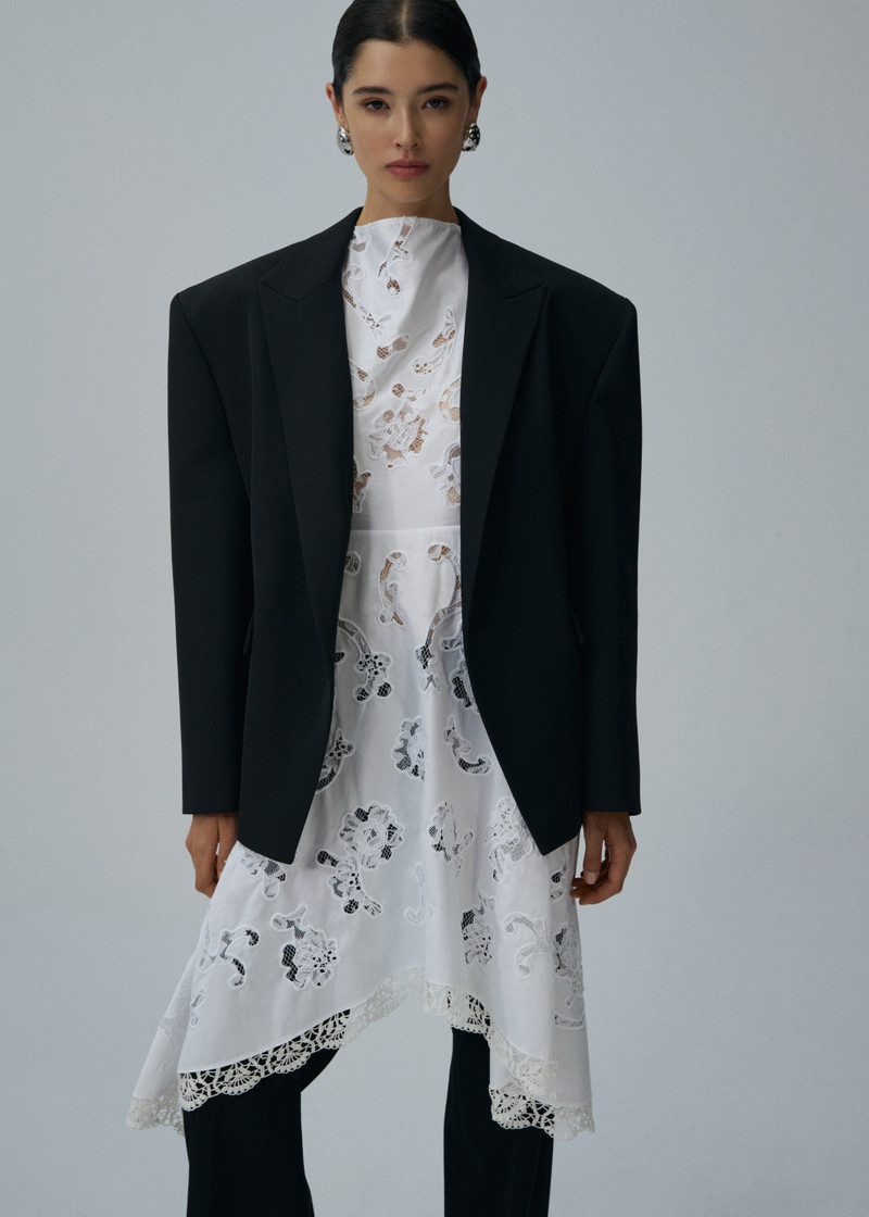 MAGDA BUTRYM Oversized wool tuxedo blazer in black outlook
