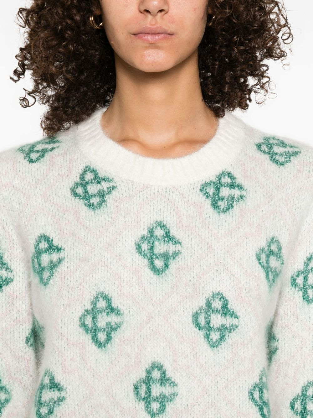 patterned crew-neck sweater - 5