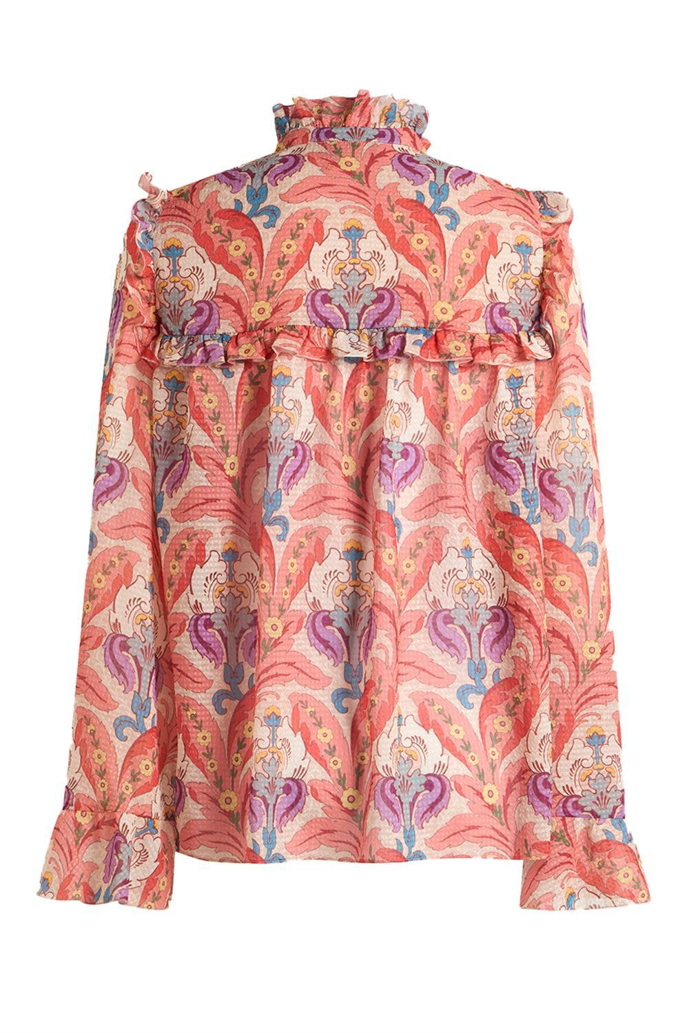 Long Sleeve Ruffle Blouse - 5