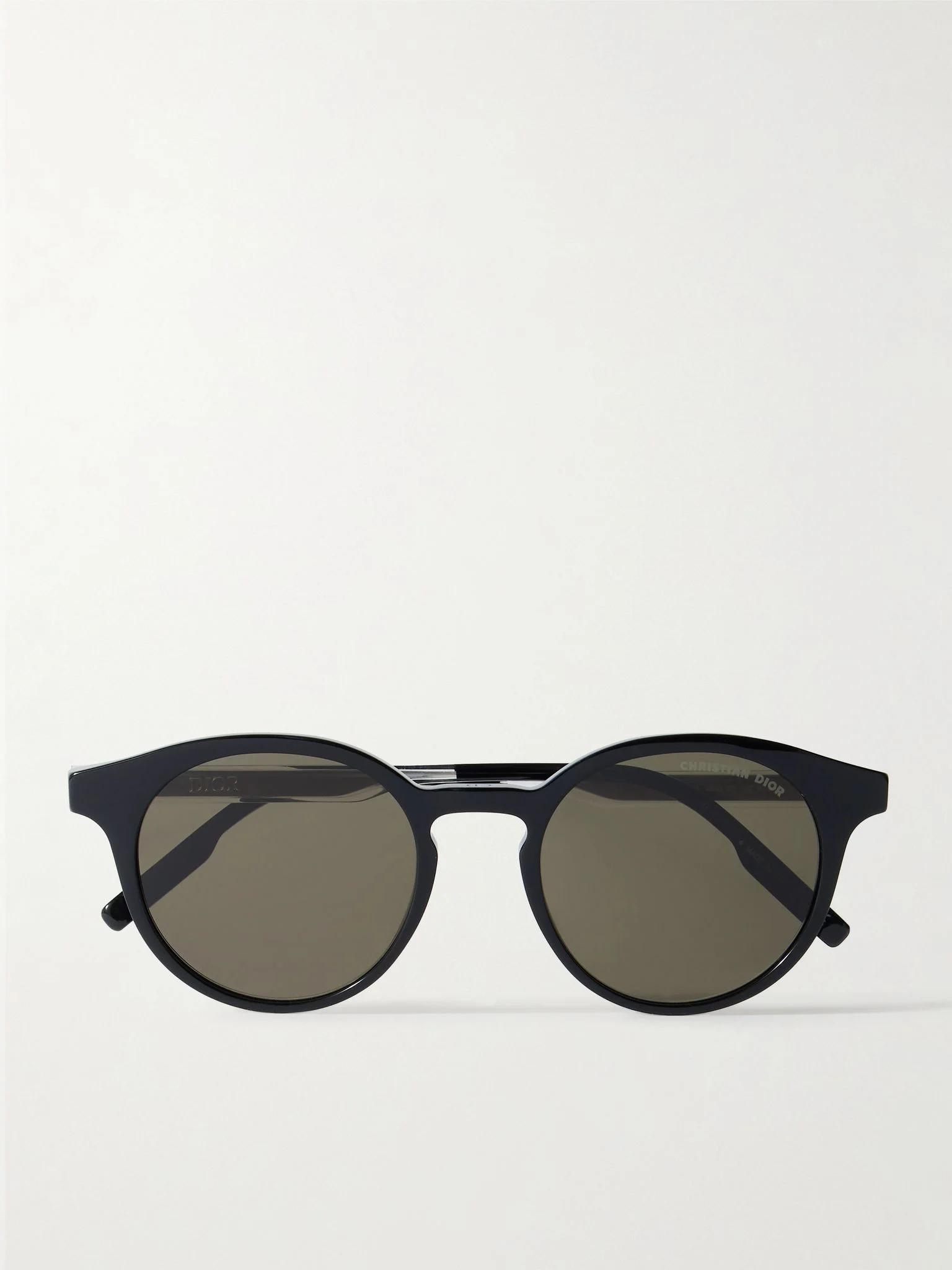 DiorTag R1I Round-Frame Acetate Sunglasses Black - 1