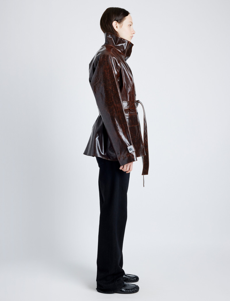 Finch Raincoat In Lacquered Cotton 4
