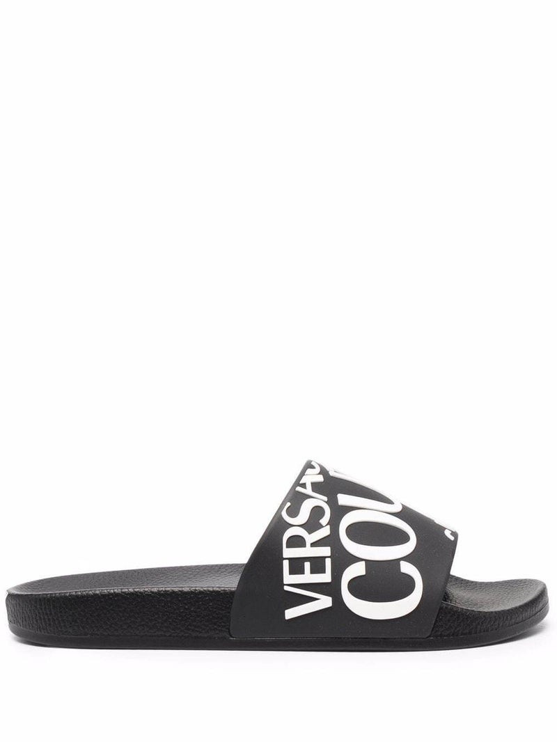 VERSACE Logo-print slides Black 1