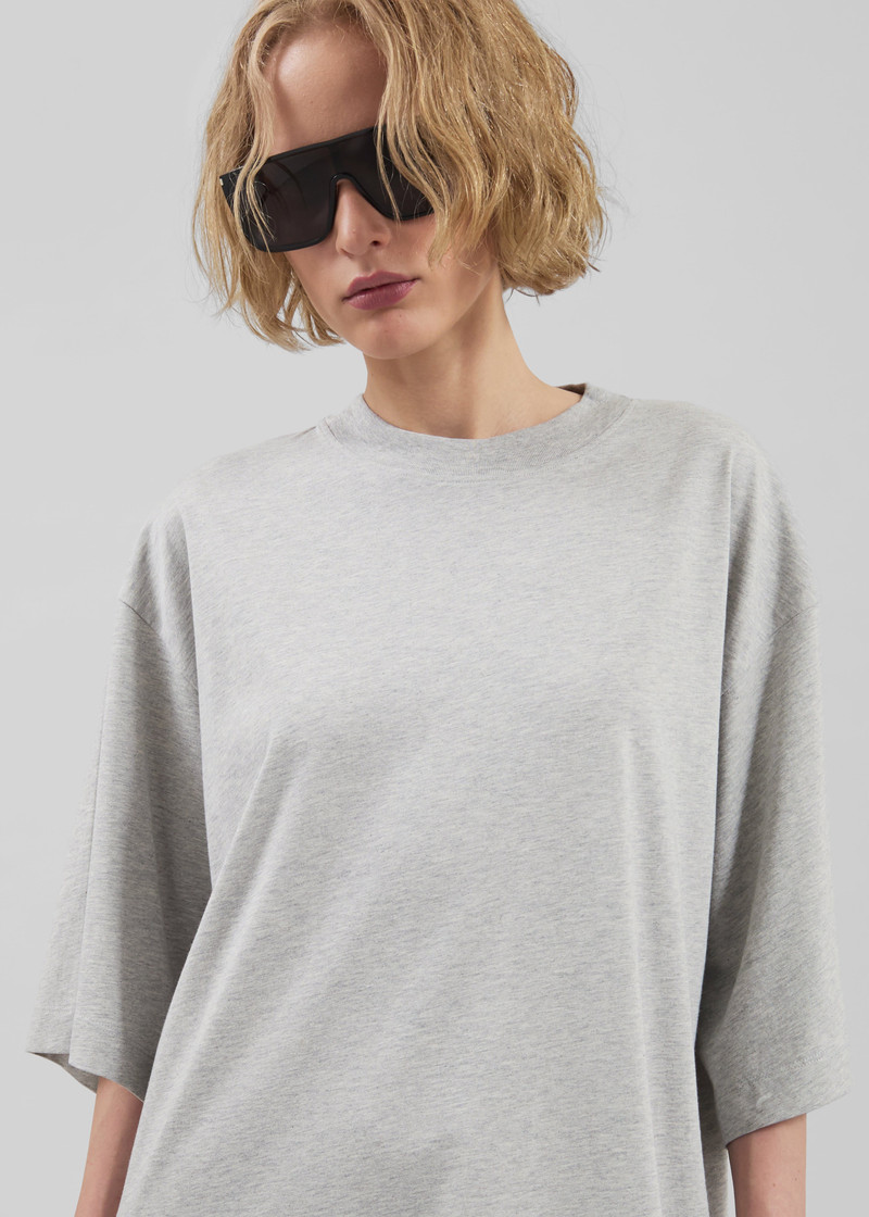 Loulou de Saison Ayaz Oversized T-Shirt Dress - Grey Melange 5