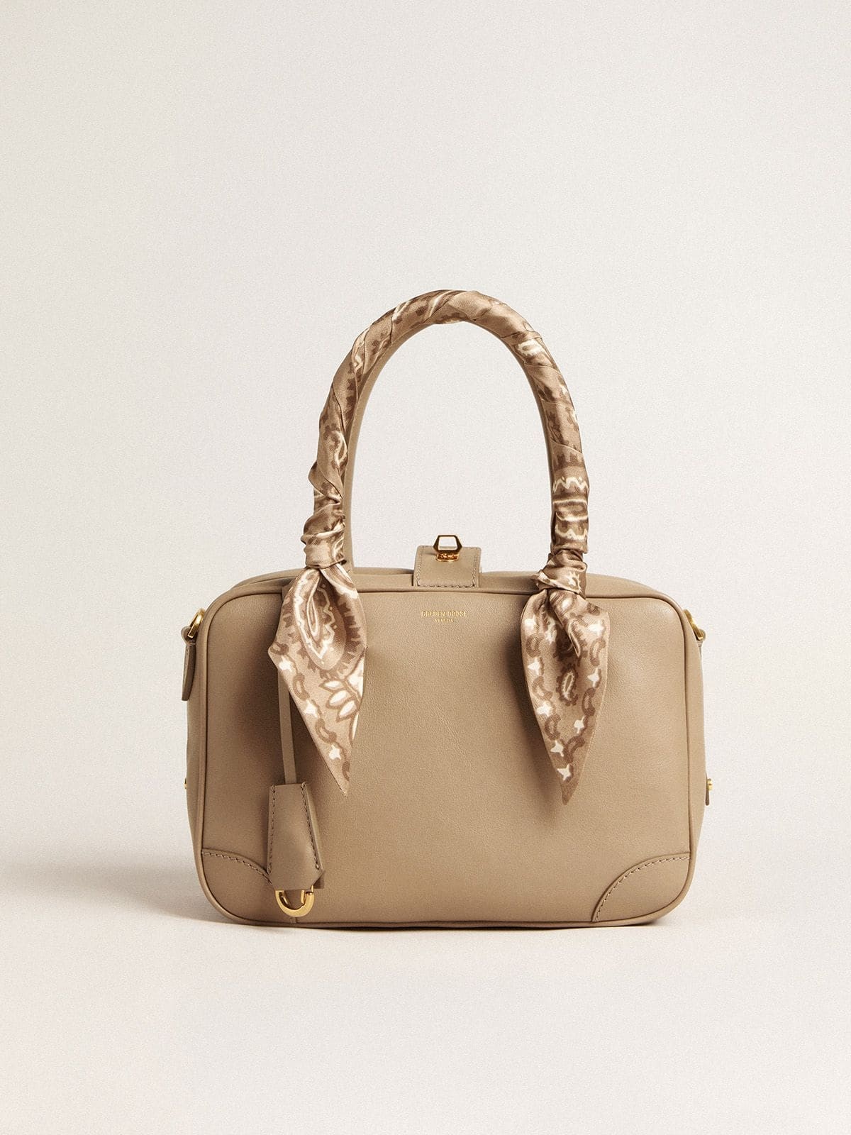 Vita Bag in beige leather with gold details - 8