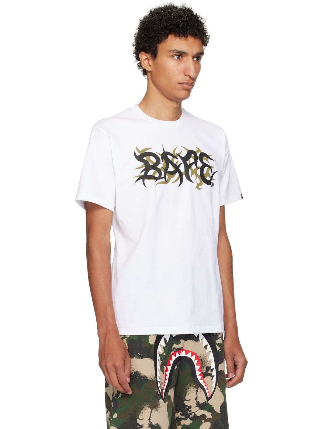 White Trial Camo 'BAPE' Logo T-shirt - 2