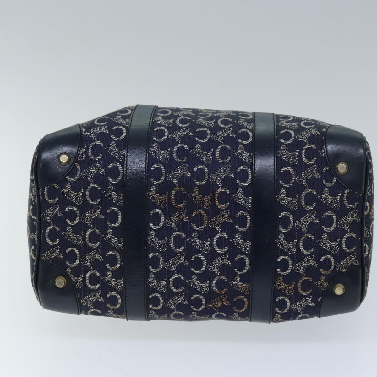 CELINE C Macadam Canvas Hand Bag Navy - 5