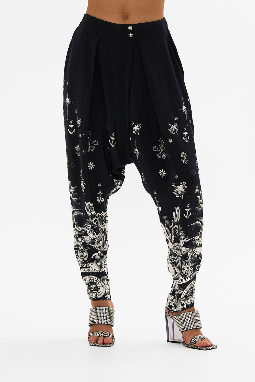 CROSSOVER WAIST PANT WITH TAPERED LEG - 5
