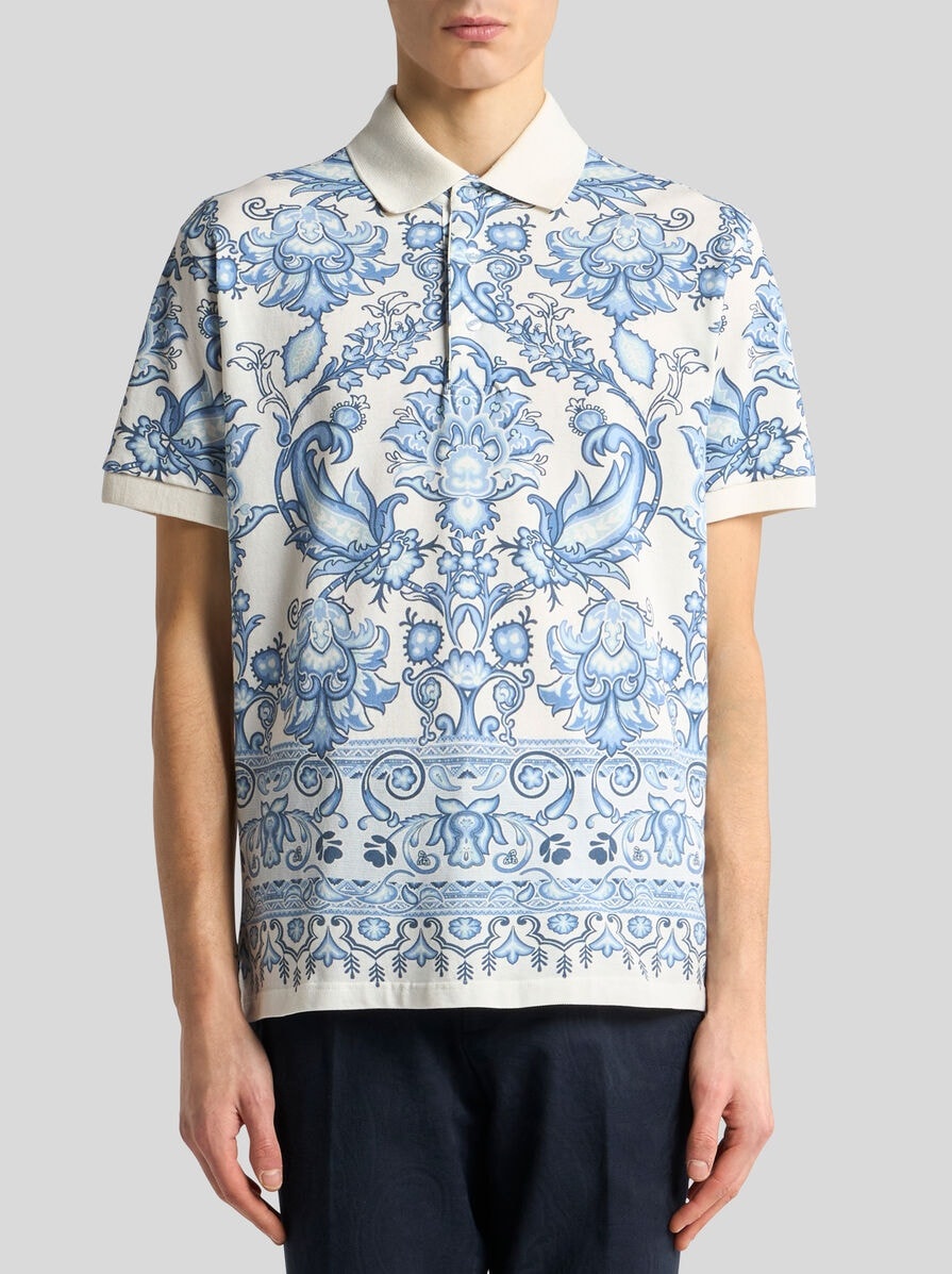 COTTON POLO SHIRT WITH PRINT - 2