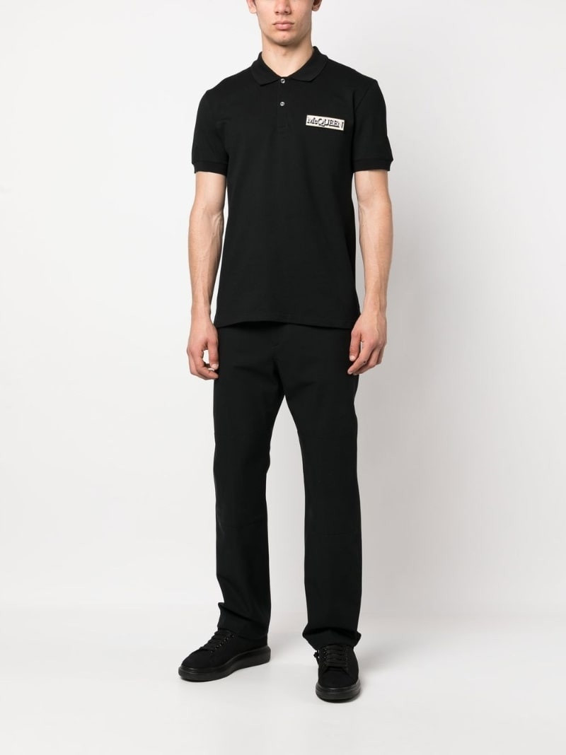 Alexander McQueen logo-patch polo shirt outlook