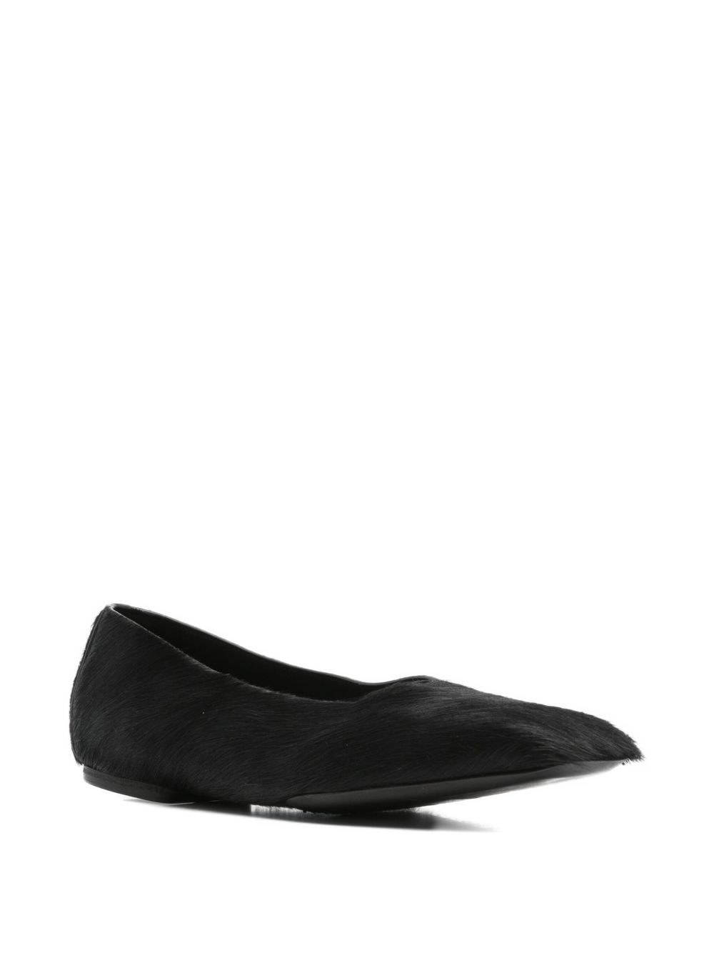 square-toe calf-hair ballet flats - 2