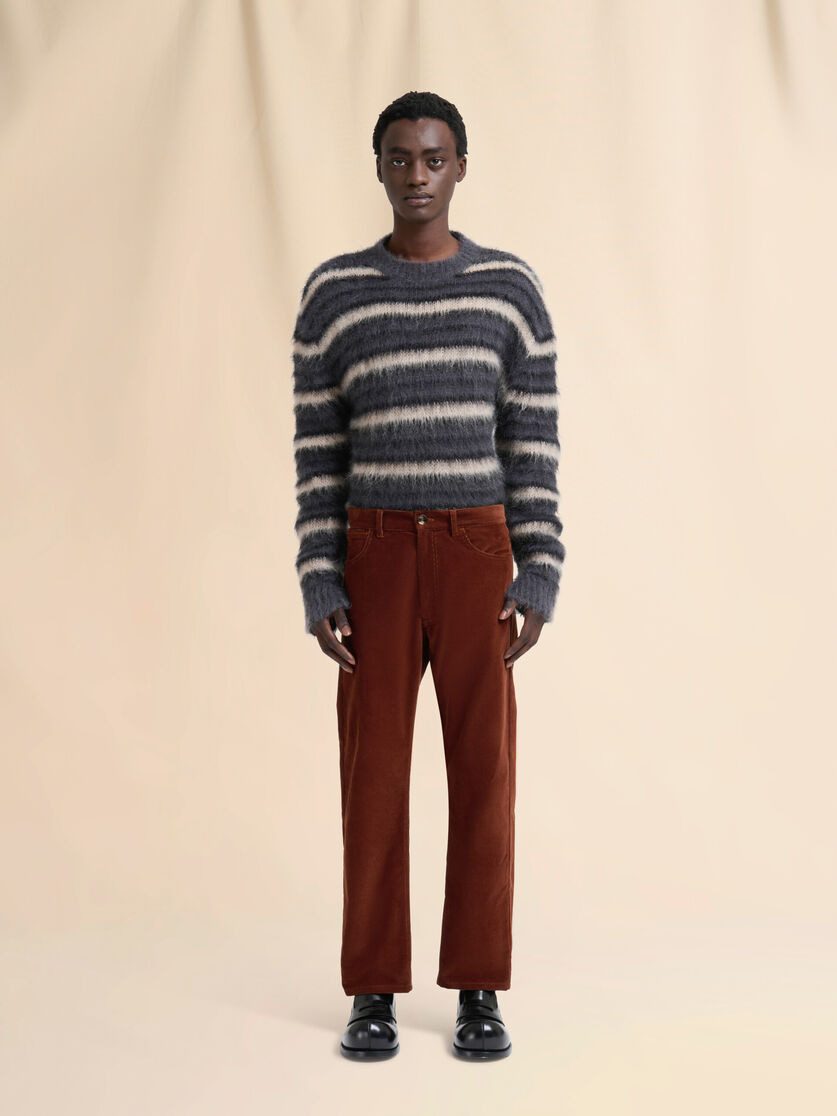 BROWN CORDUROY TROUSERS WITH TRUNKAROO LOGO - 2