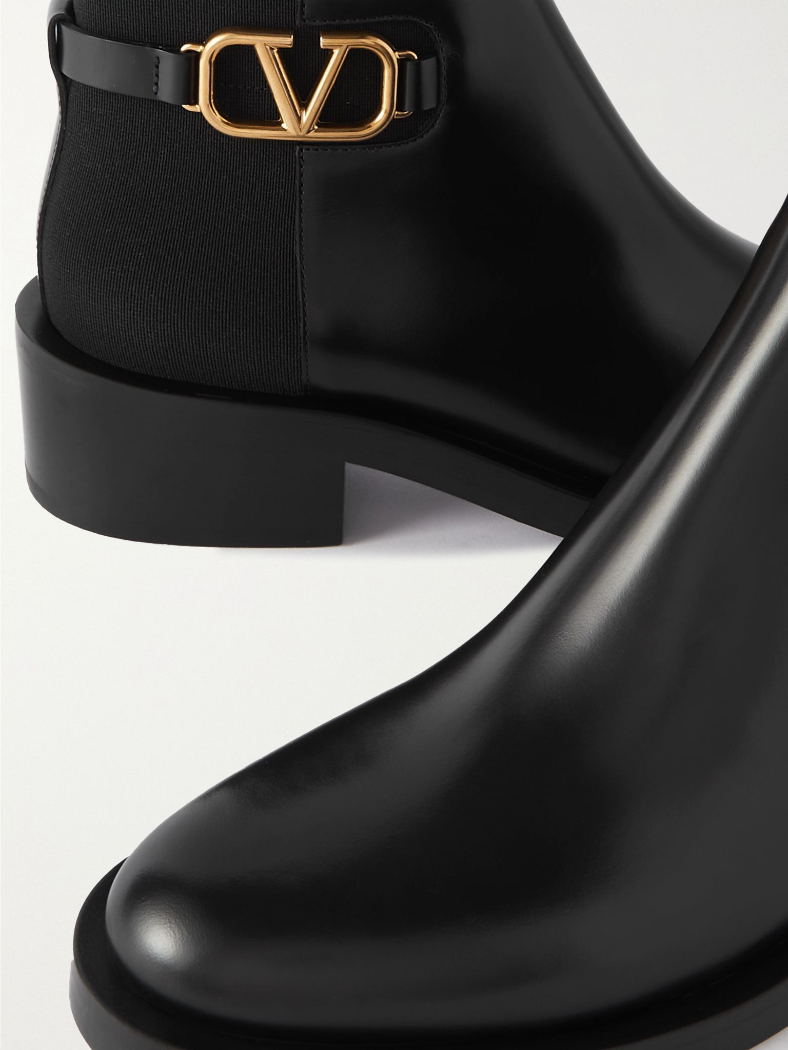 VLOGO embellished leather Chelsea boots Black - 4