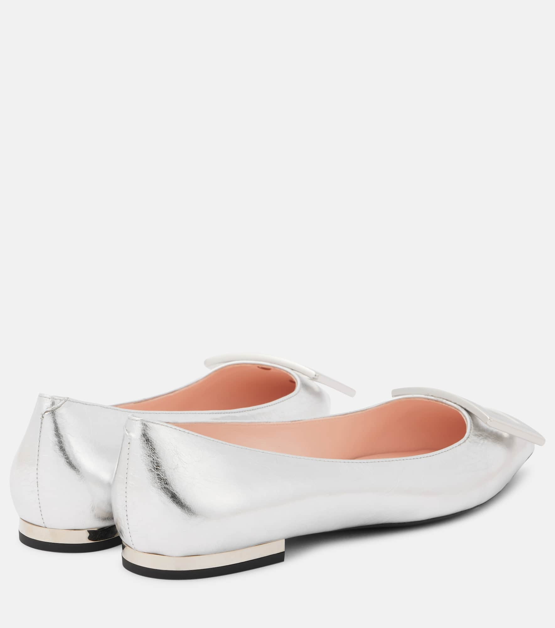 Metallic leather ballet flats - 2