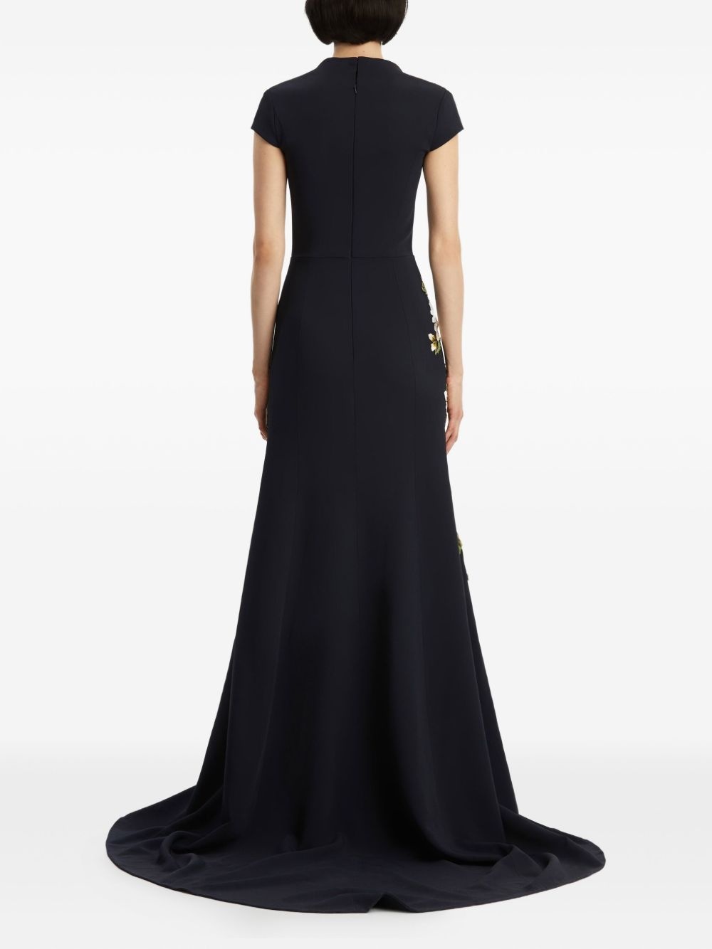 floral-embroidered evening dress - 4