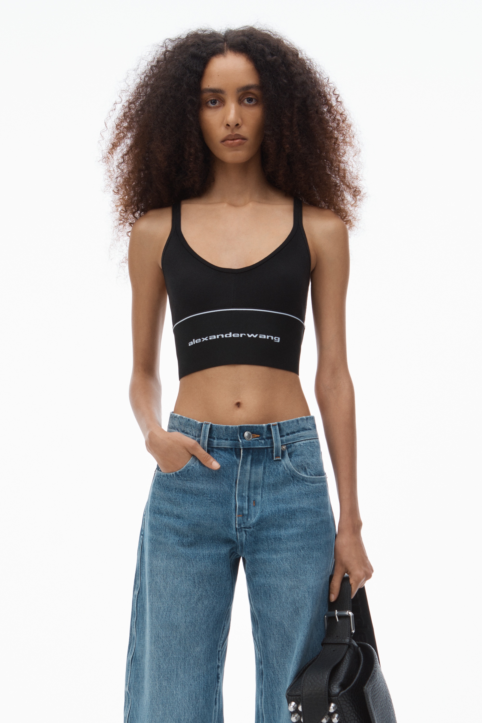LOGO ELASTIC BRA IN RIBBED JERSEY - 2