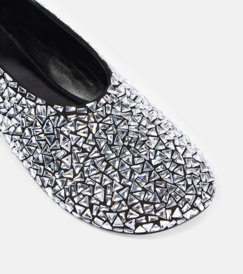 Glove embellished leather ballet flats 5