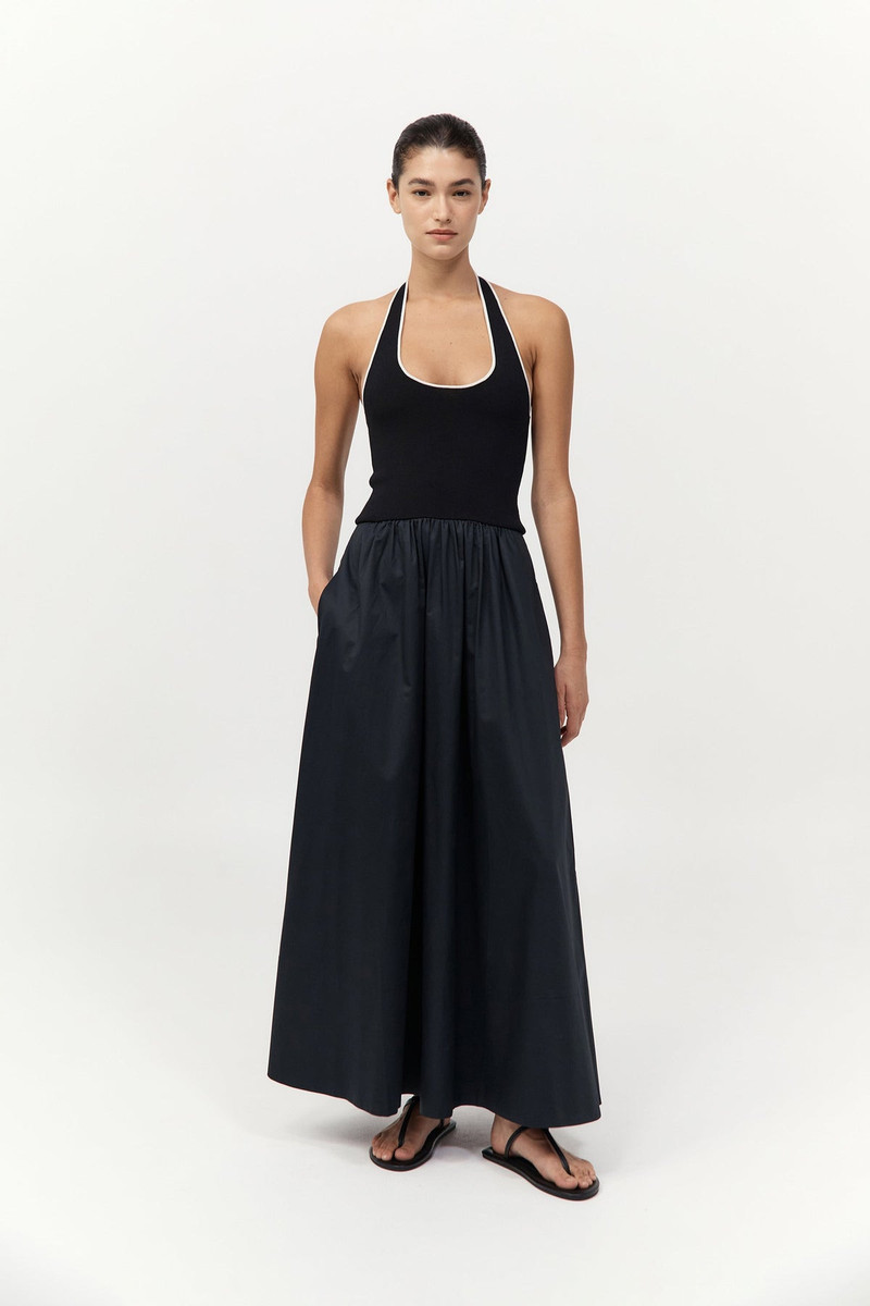 Halter Gathered Dress - Black 2