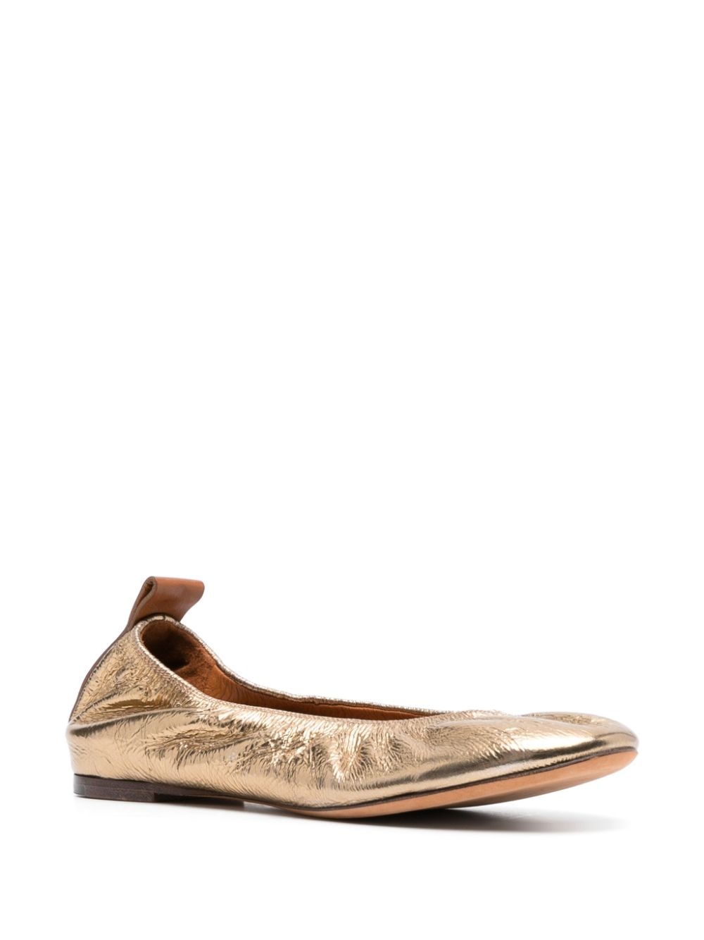 metallic leather ballerina shoes - 2