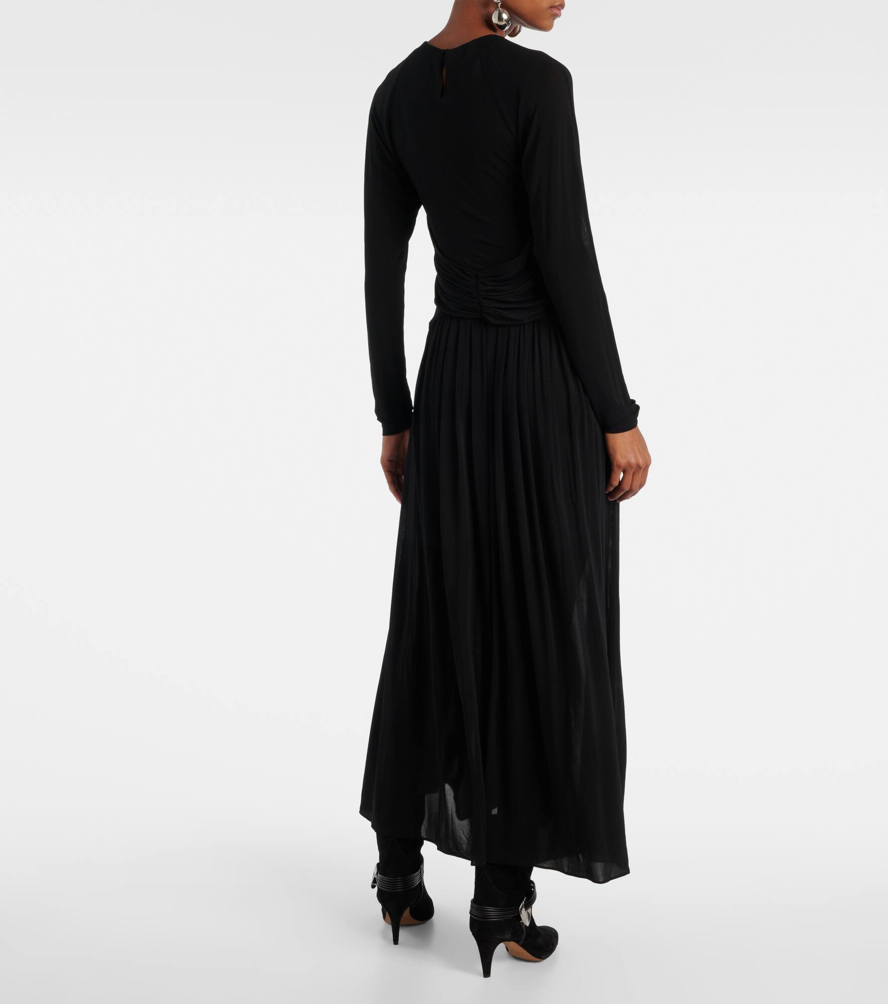 Galina draped gathered jersey maxi dress - 3
