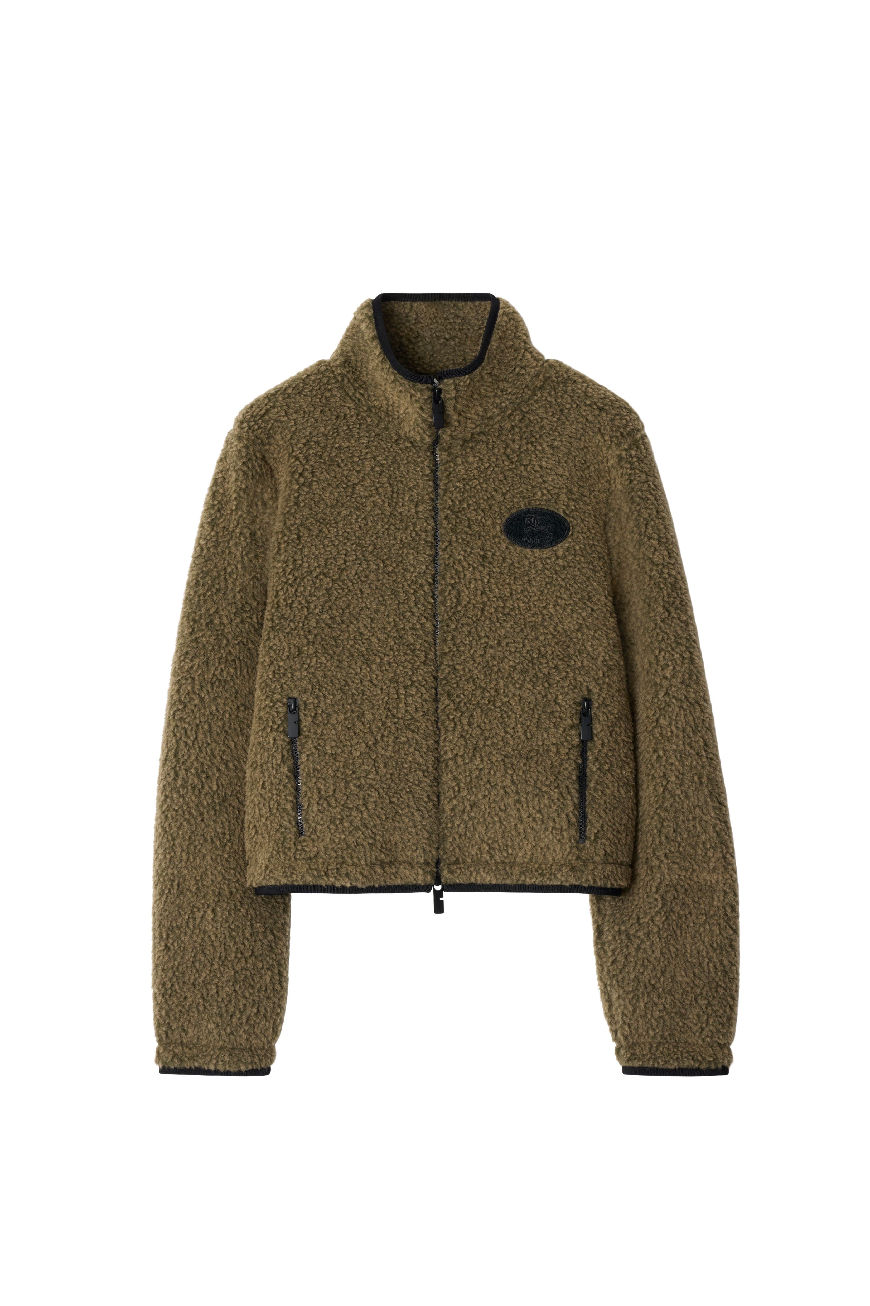 burberry Cropped Fleece Jacket in Mire Melange at Nordstrom - 2