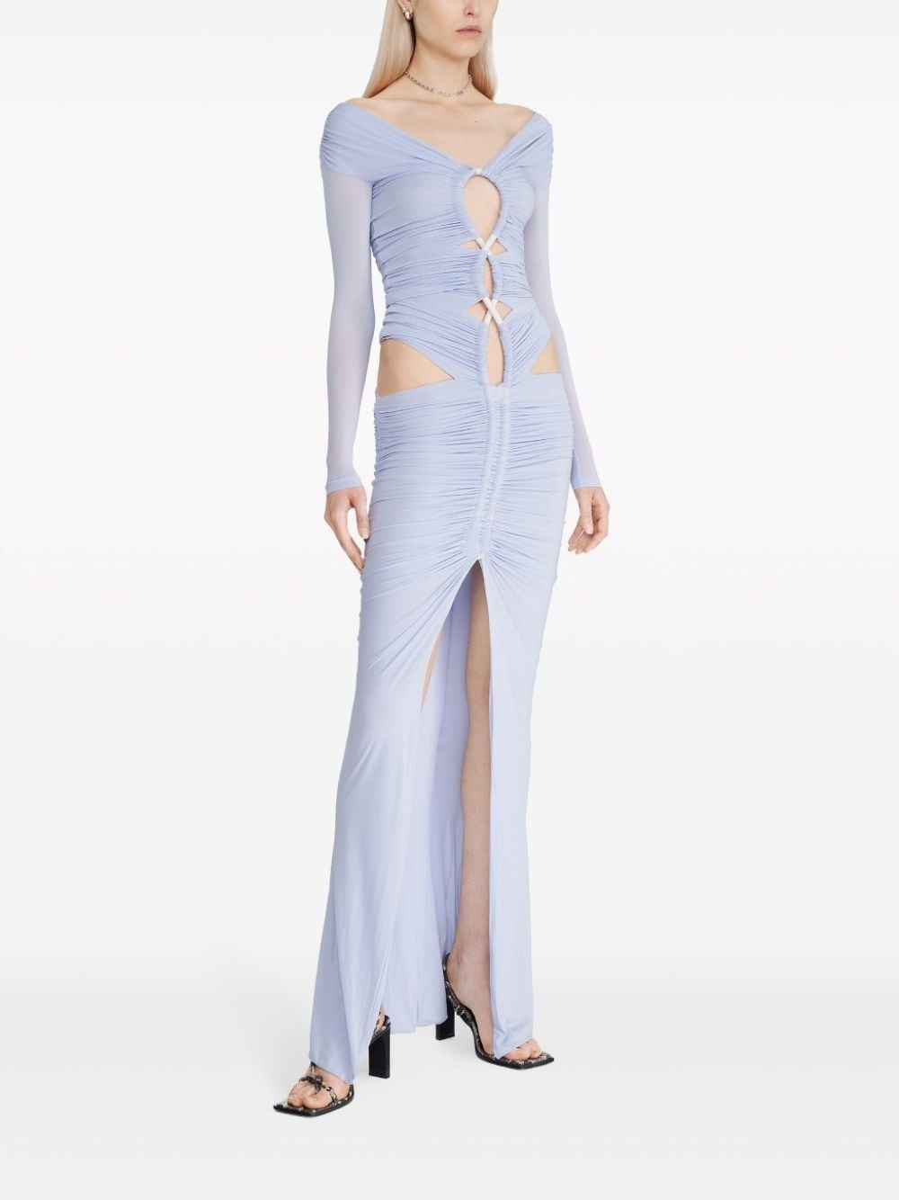 Ouroboros ruched cut-out gown - 2