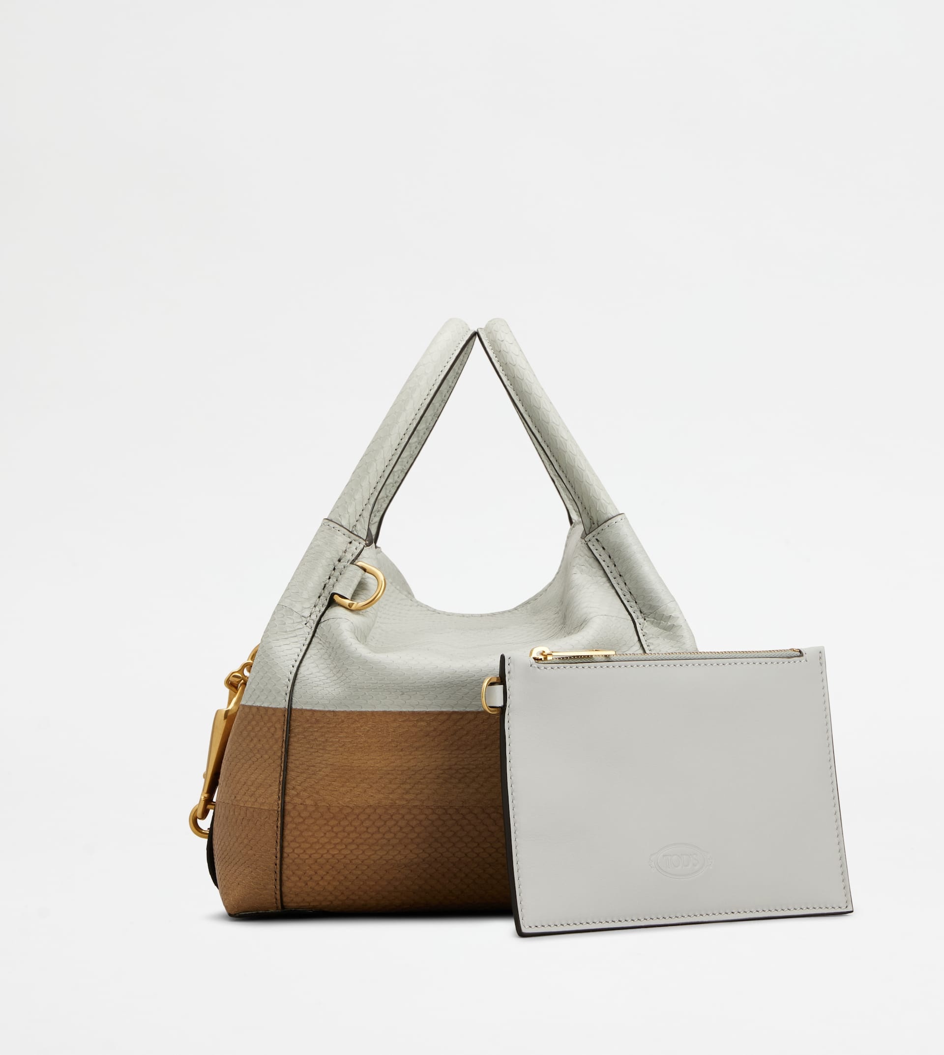 SATCHEL IN REPTILE MINI - GREY, BROWN - 2