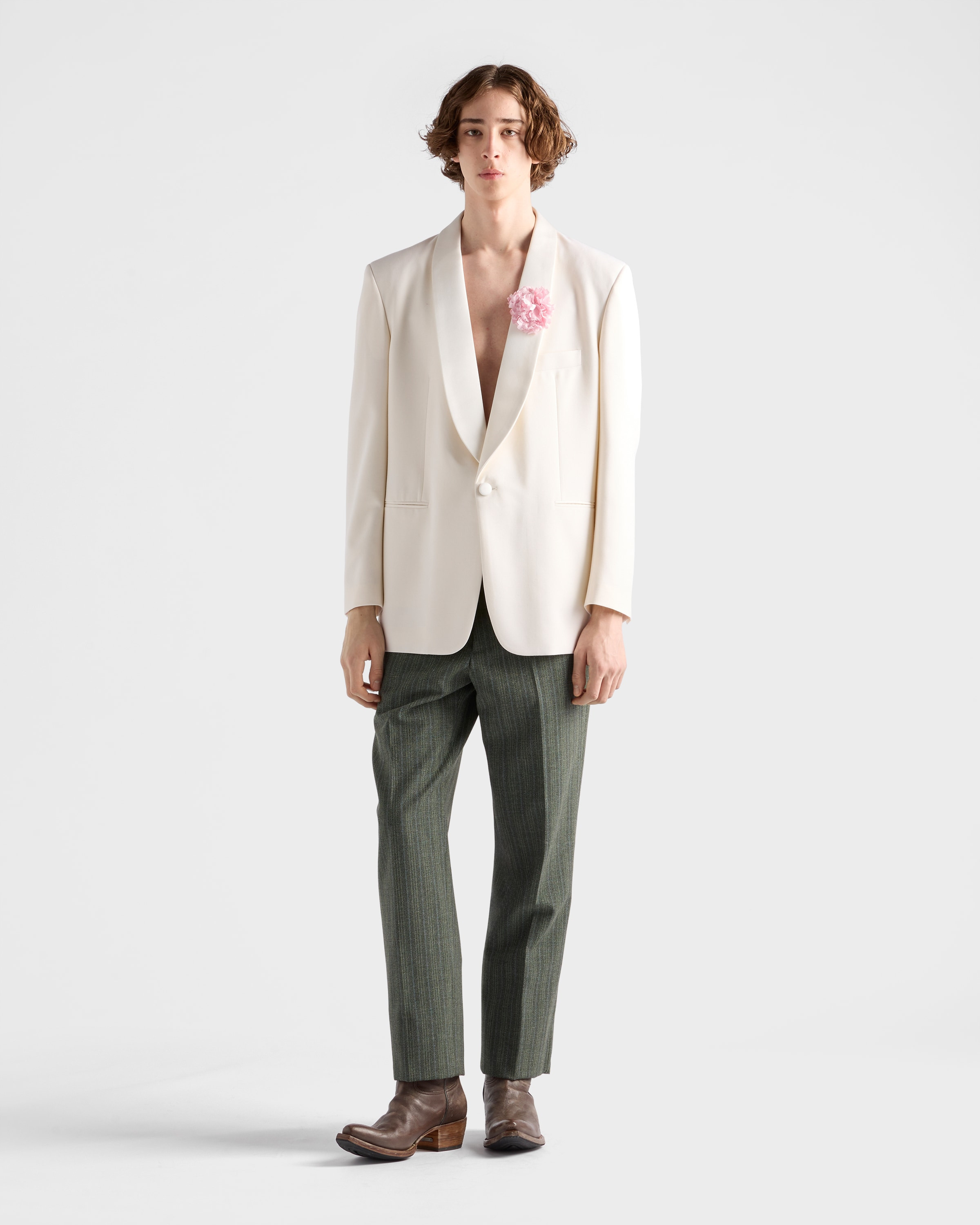 Pinstriped wool blend pants - 2