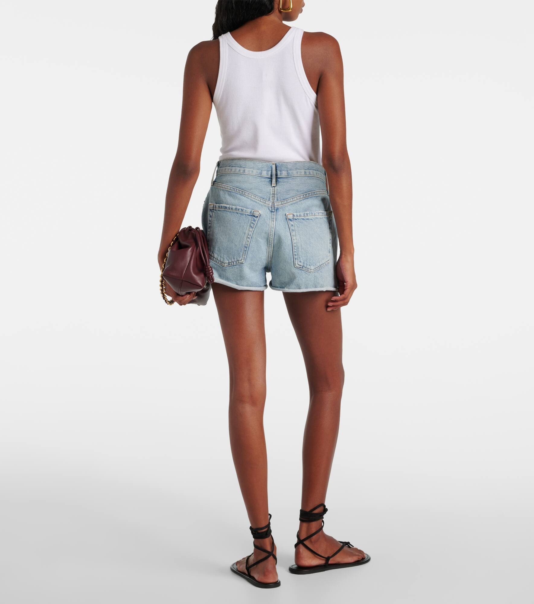 Marlow mid-rise denim shorts - 3
