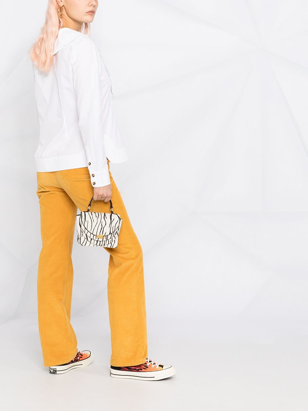 ruffled exaggerated collar blouse - 4