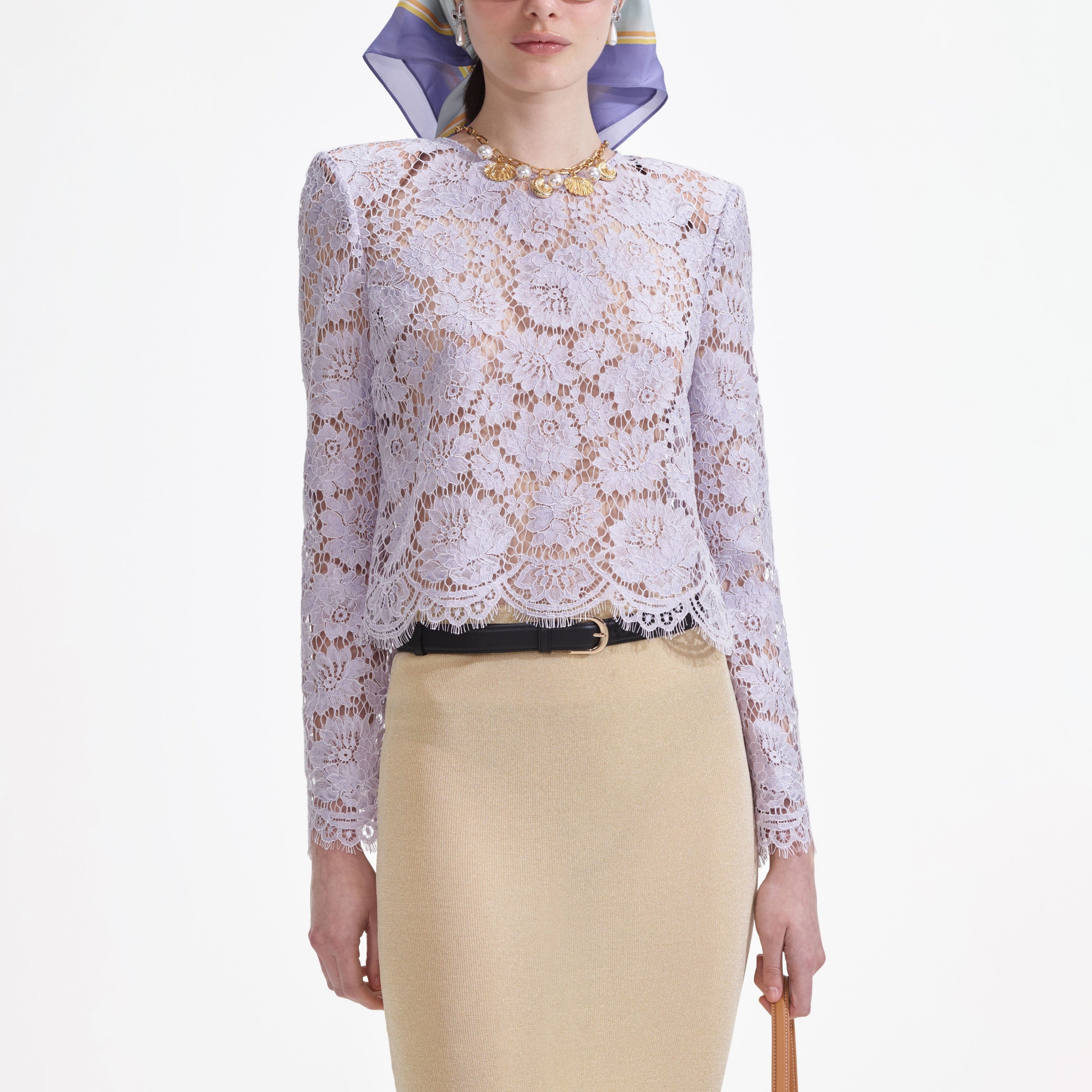 Yellow Viscose Knit Midi Skirt - 5