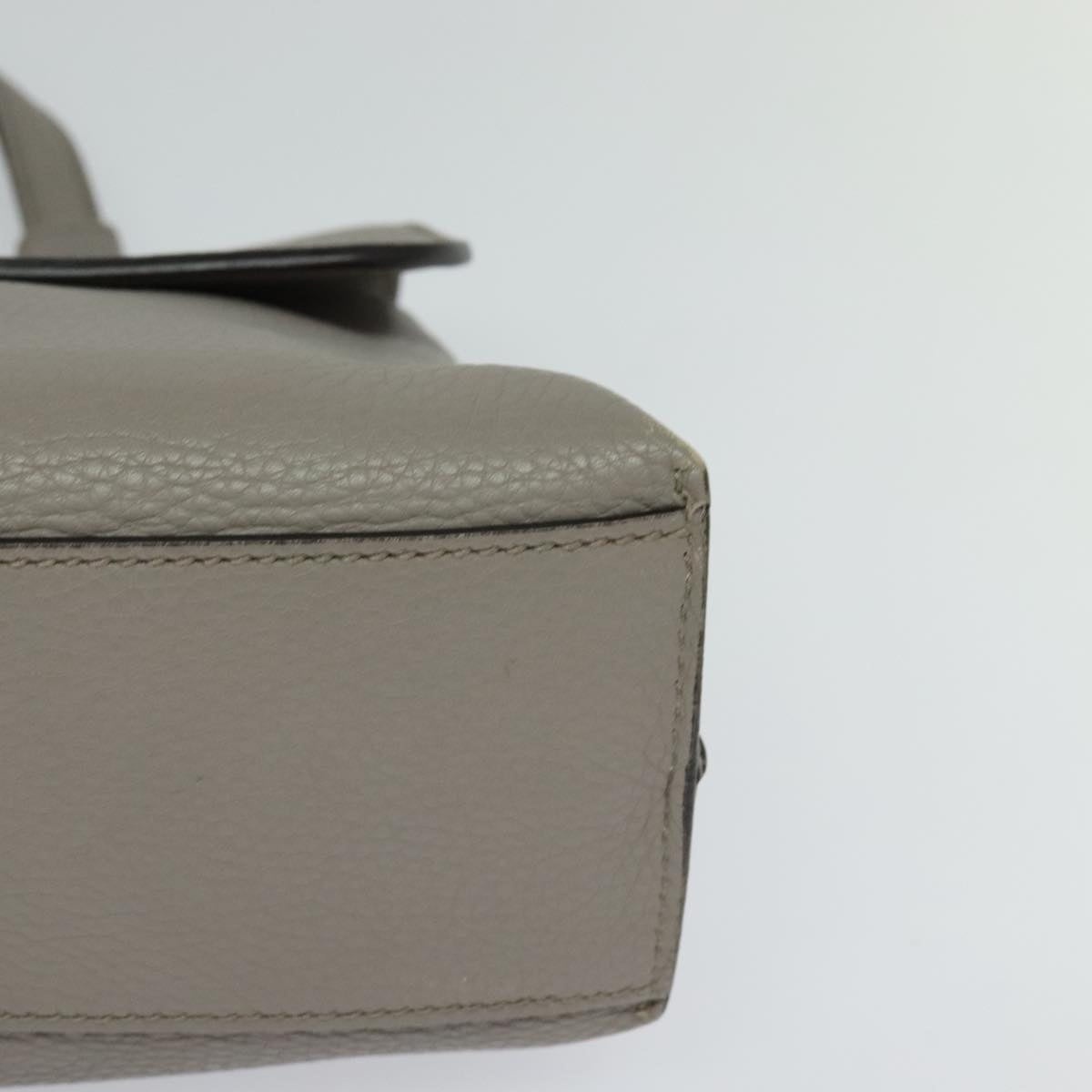 GUCCI Bamboo Daily Hand Bag Leather Gray Silver - 14