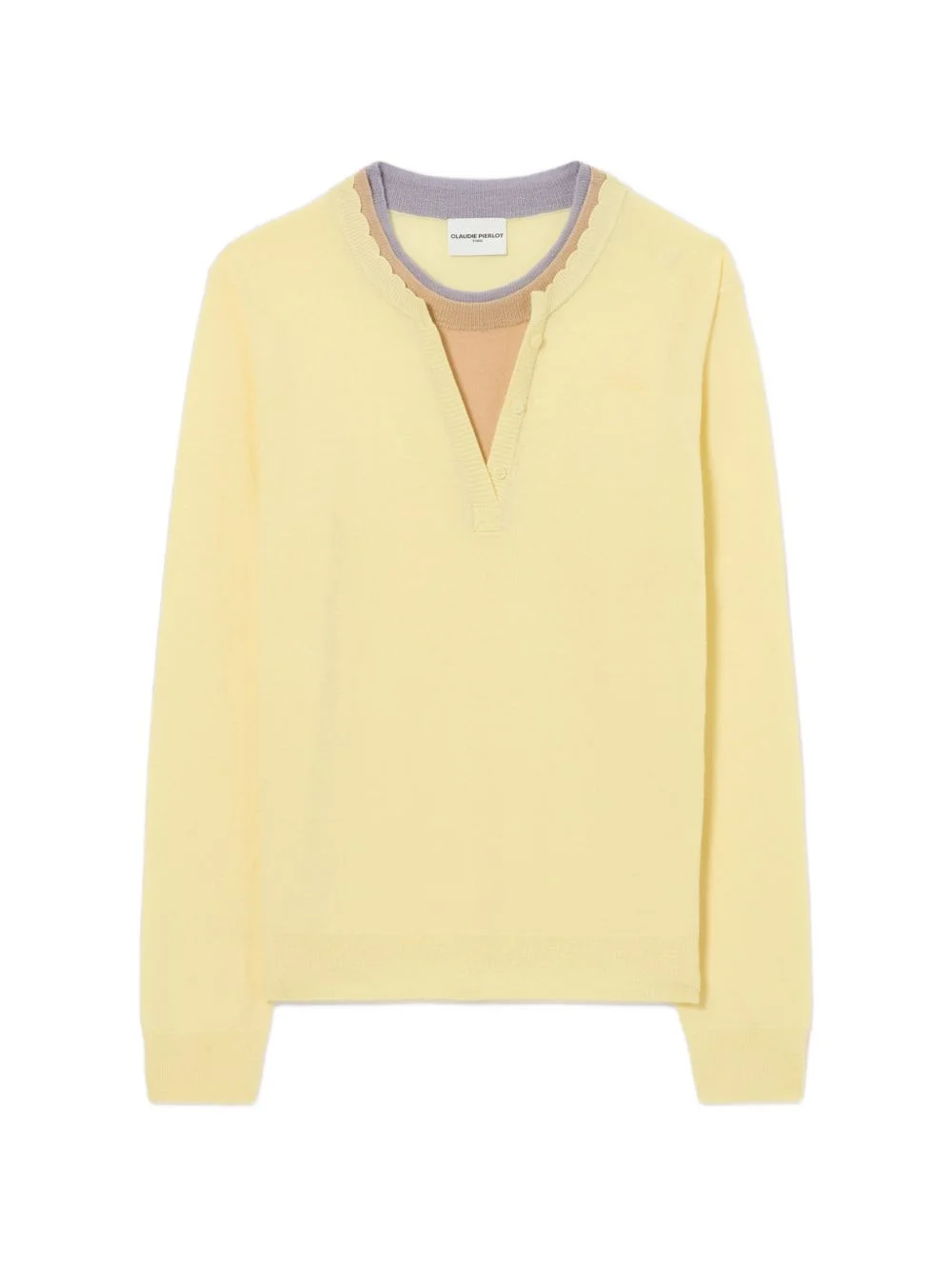 Layered collar wool jumper - 1