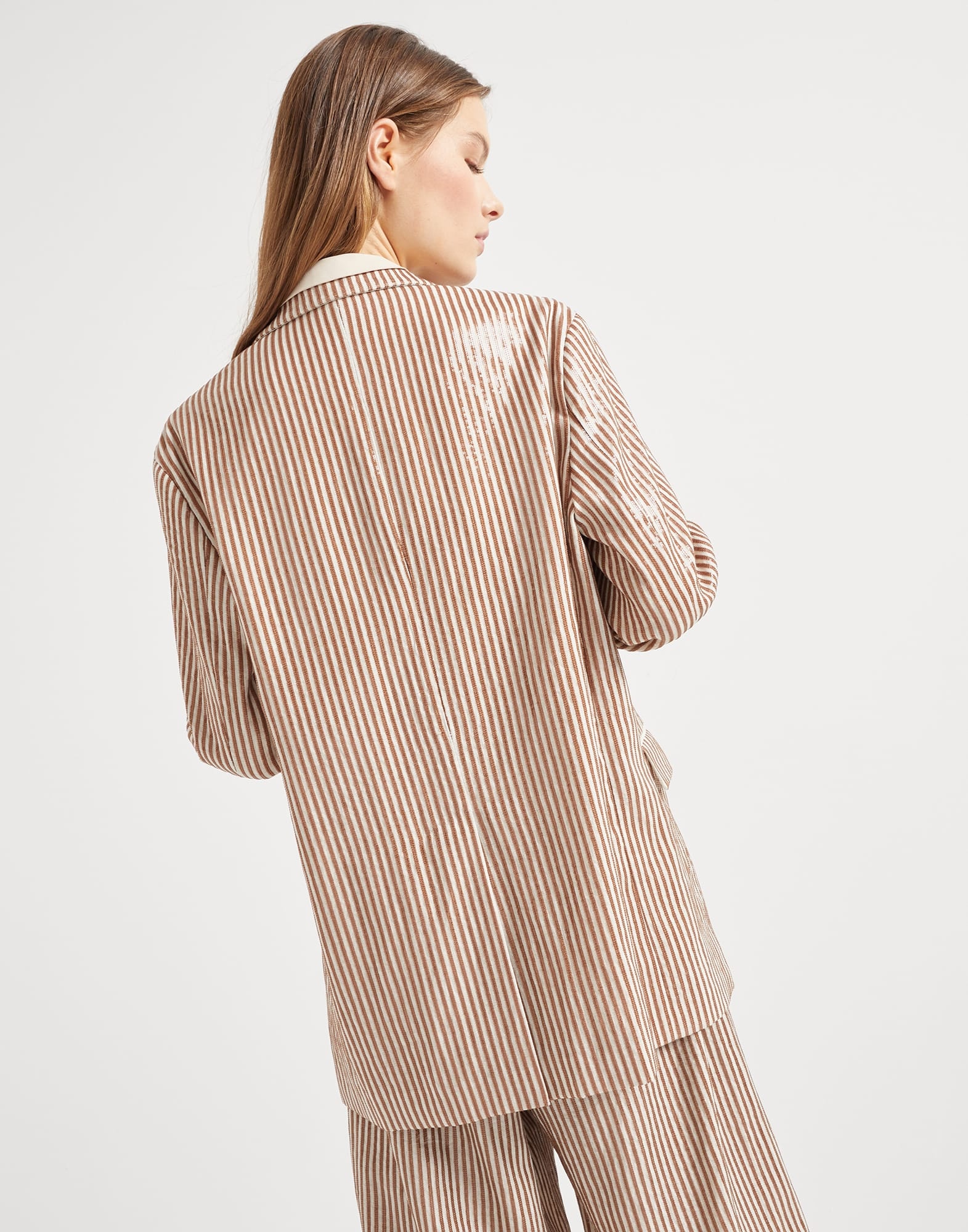 Linen blazer with dazzling stripe embroidery - 2