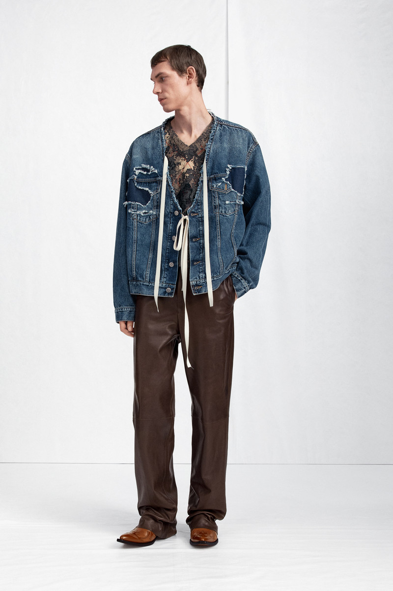 Distressed Assemblage Denim Jacket 1