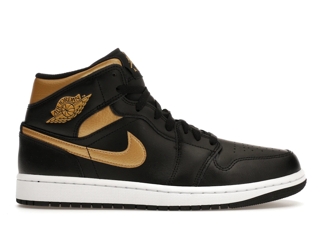 Jordan 1 Mid Black Metallic Gold - 1