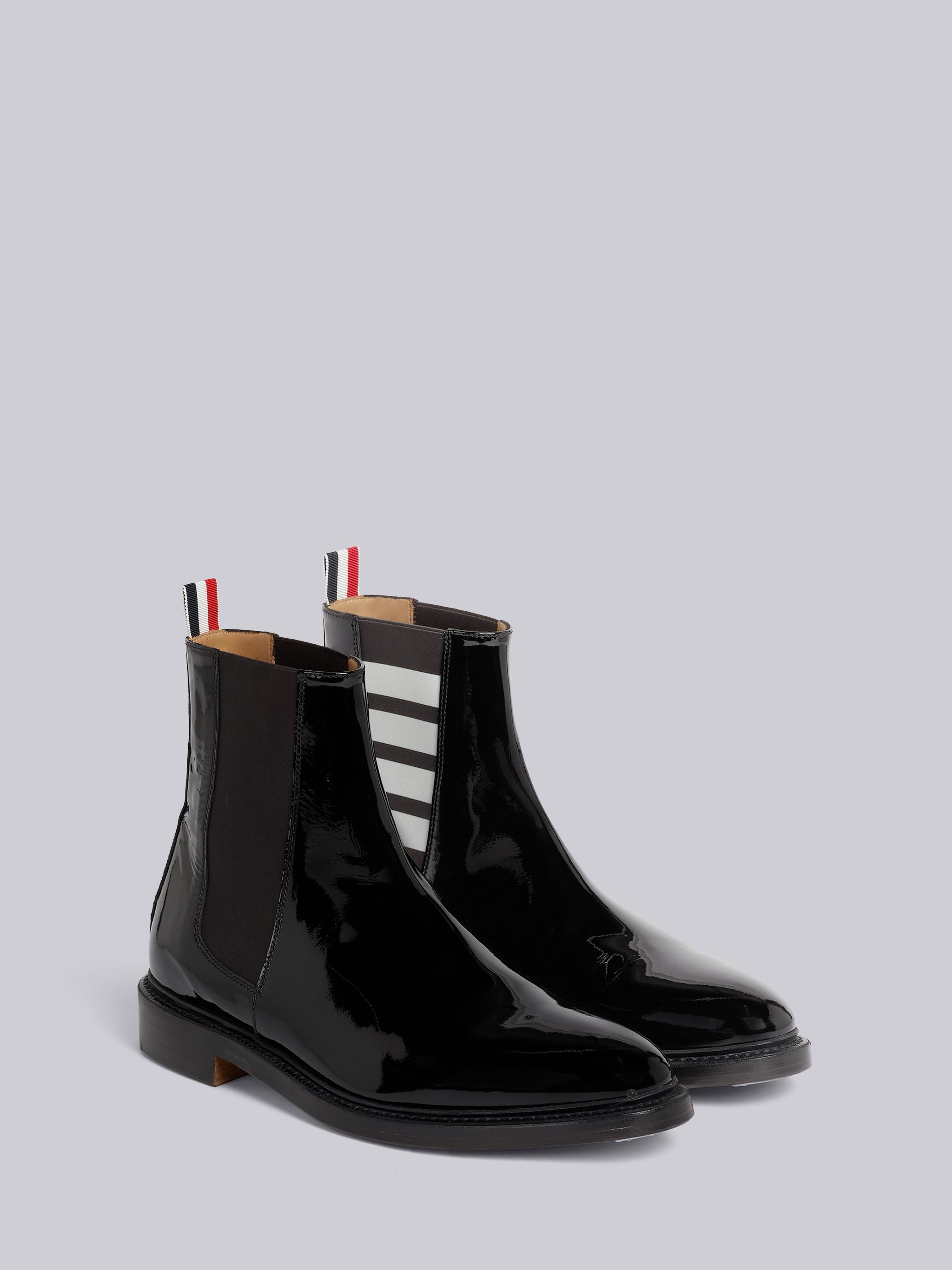 Black Soft Patent Leather 4-Bar Chelsea Boot - 3