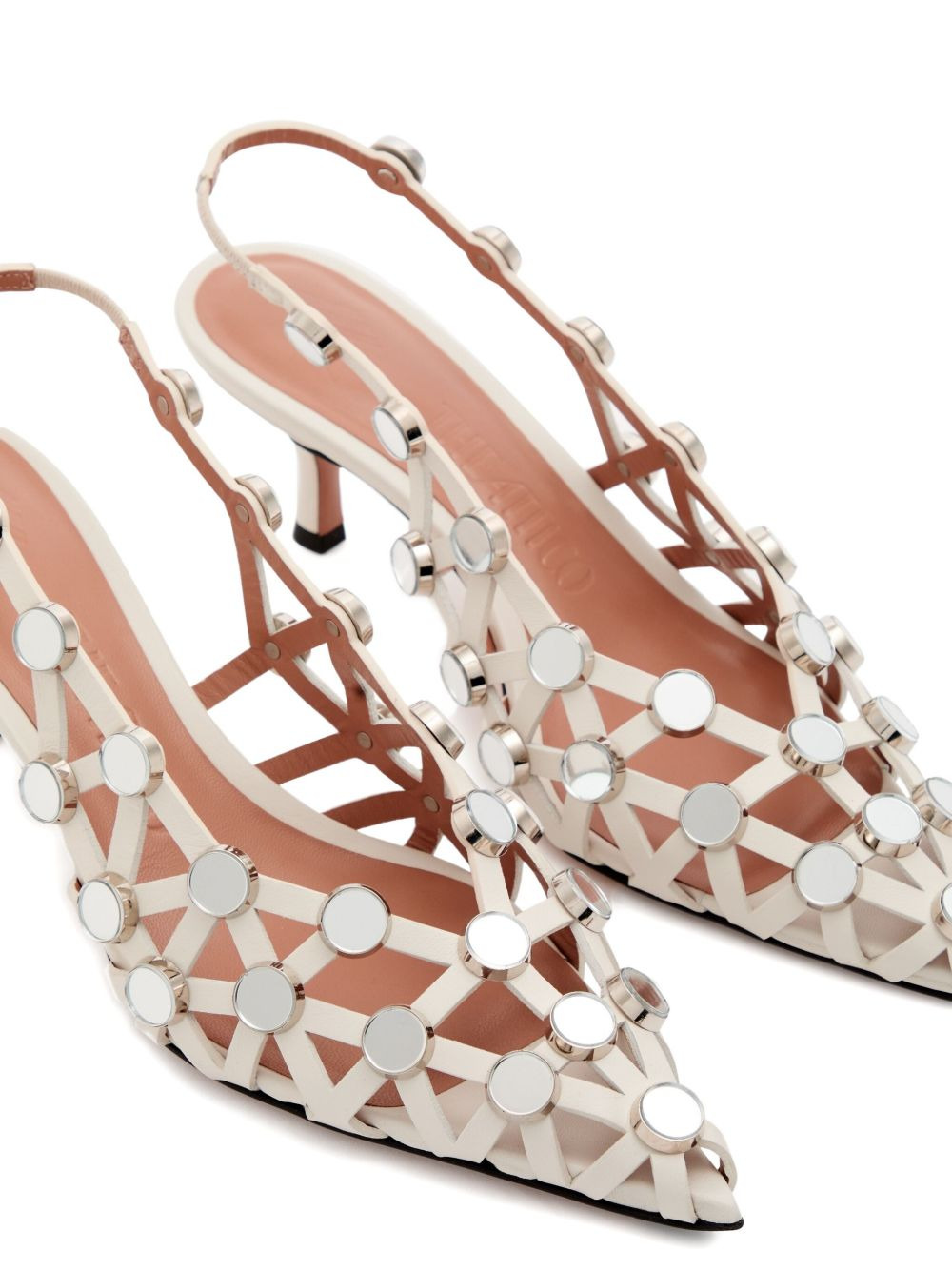 50mm Grid slingback pumps - 3