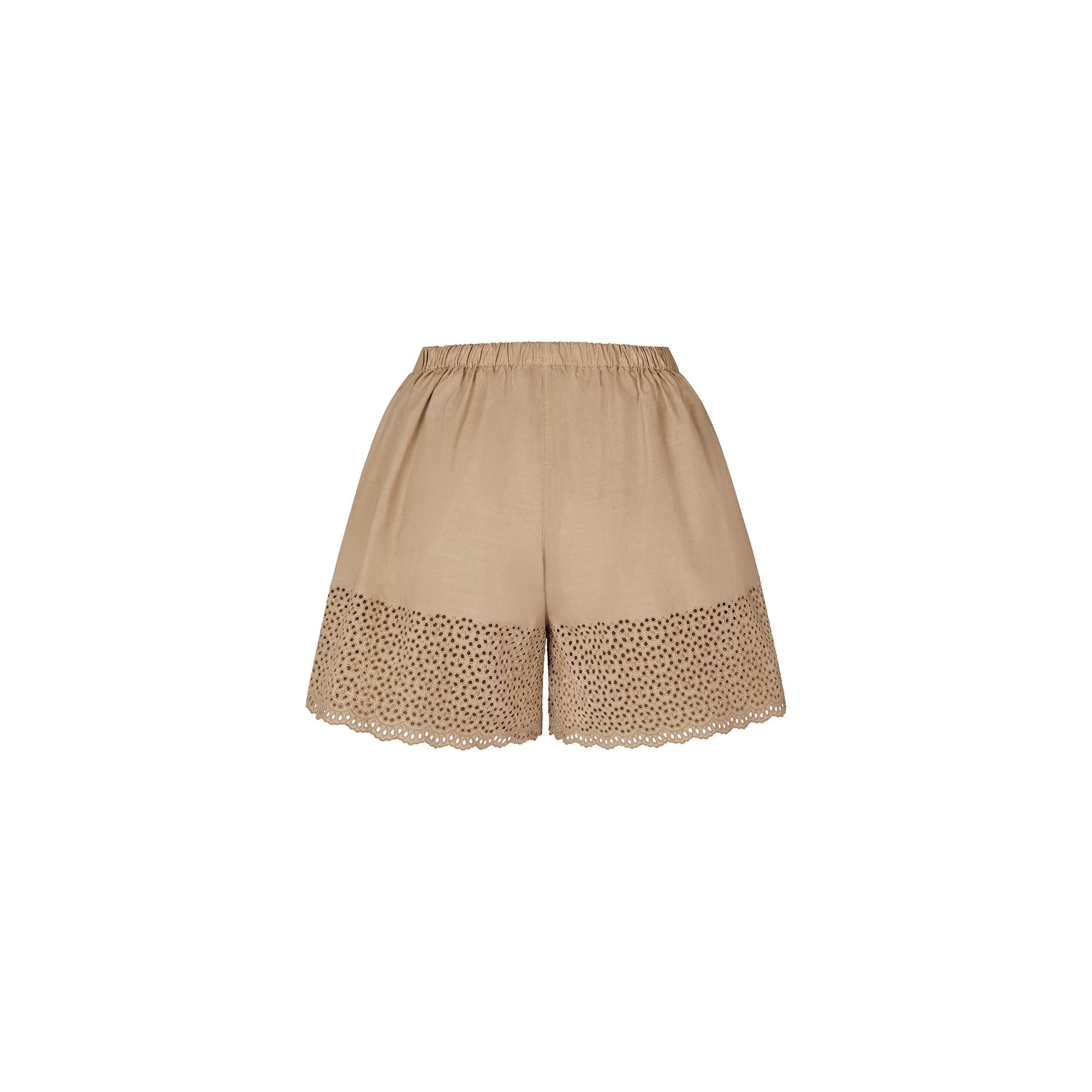 Boderie Anglaise Cotton Poplin Mini Shorts - 3