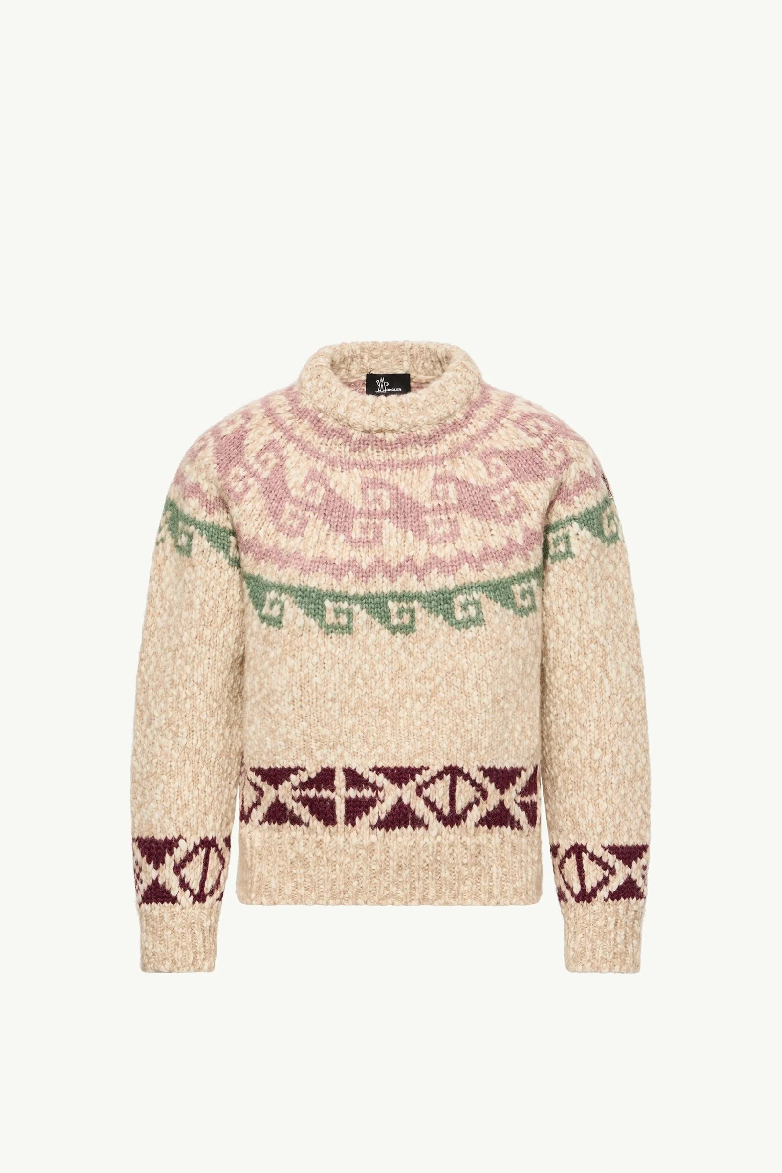 Geometric Jacquard Wool Blend Sweater - 1