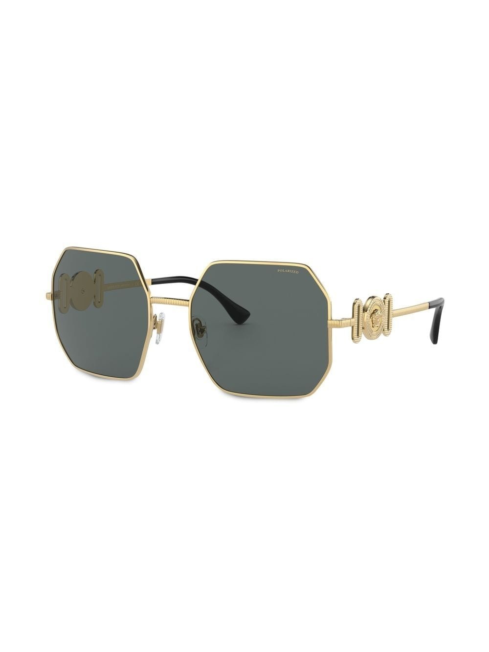 Medusa-plaque geometric-frame sunglasses - 2