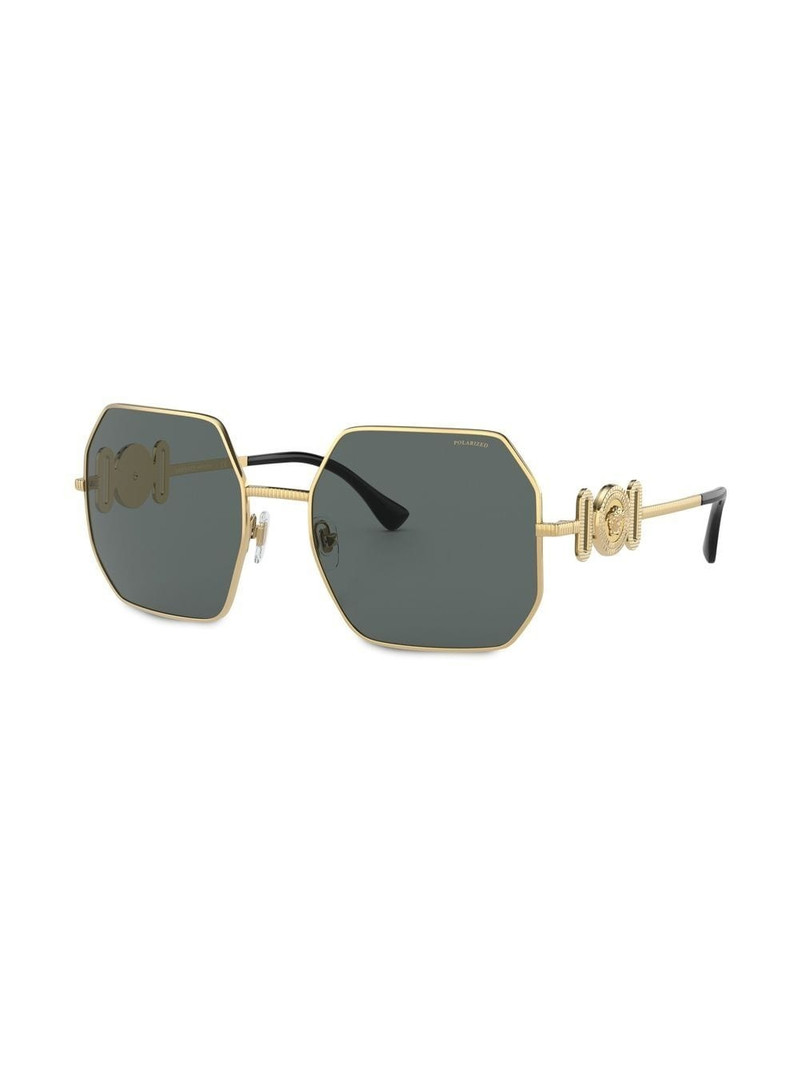 VERSACE Medusa-plaque geometric-frame sunglasses outlook